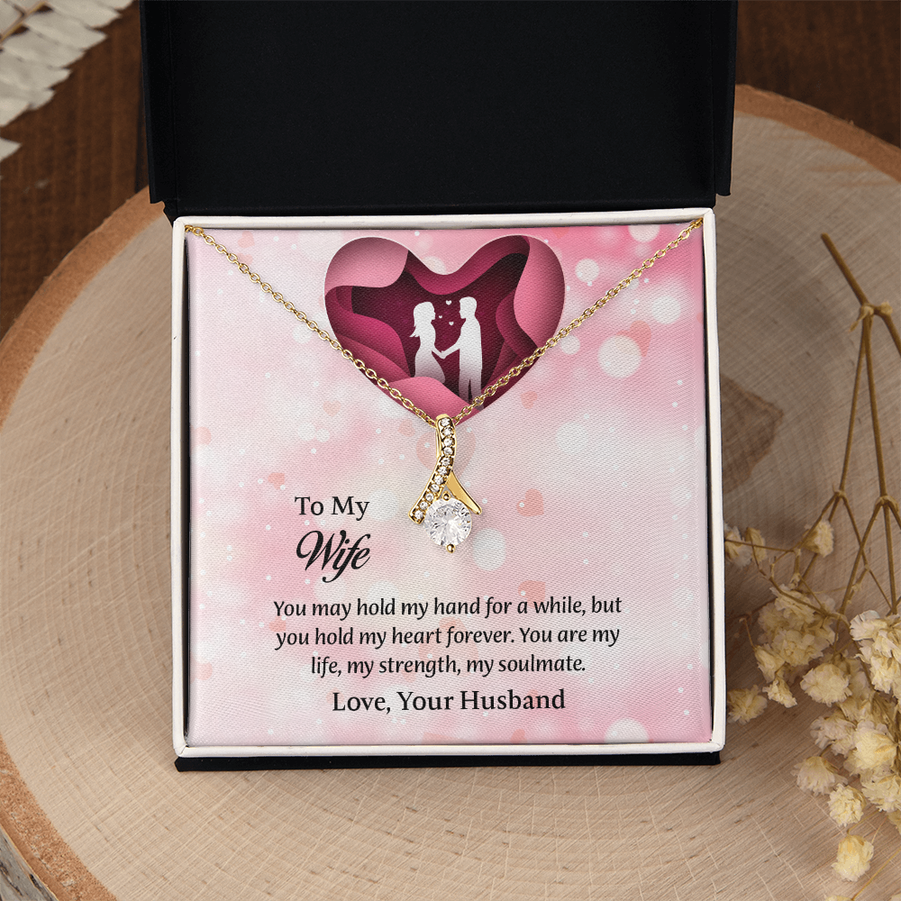 To My Wife Alluring Beauty Necklace, Wife Jewelry, Message Card Jewelry, Anniversary Gift for Wife, Wife Birthday Gift, Necklace for Wife