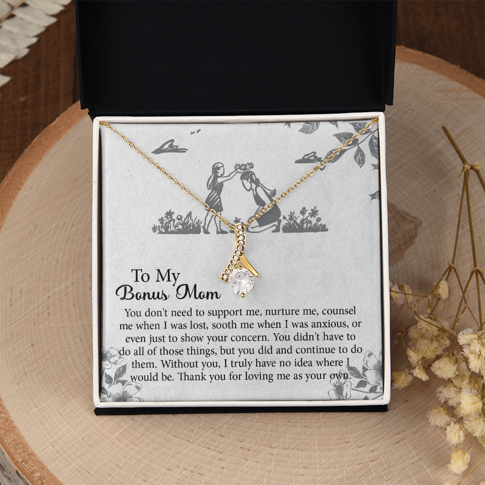 To my Bonus Mom Gift, Meaningful Second Mom Necklace, Mothers Day Necklace For Step Mom, Wedding Second Mom Present