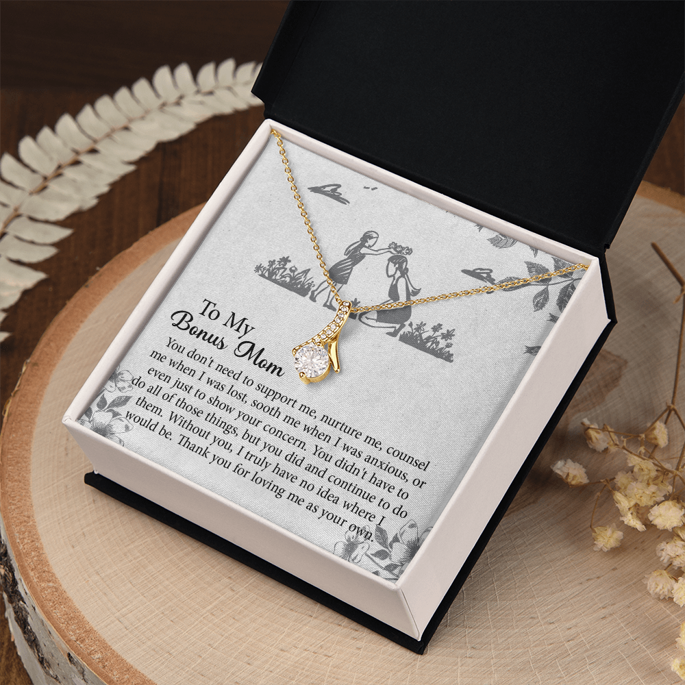 To my Bonus Mom Gift, Meaningful Second Mom Necklace, Mothers Day Necklace For Step Mom, Wedding Second Mom Present