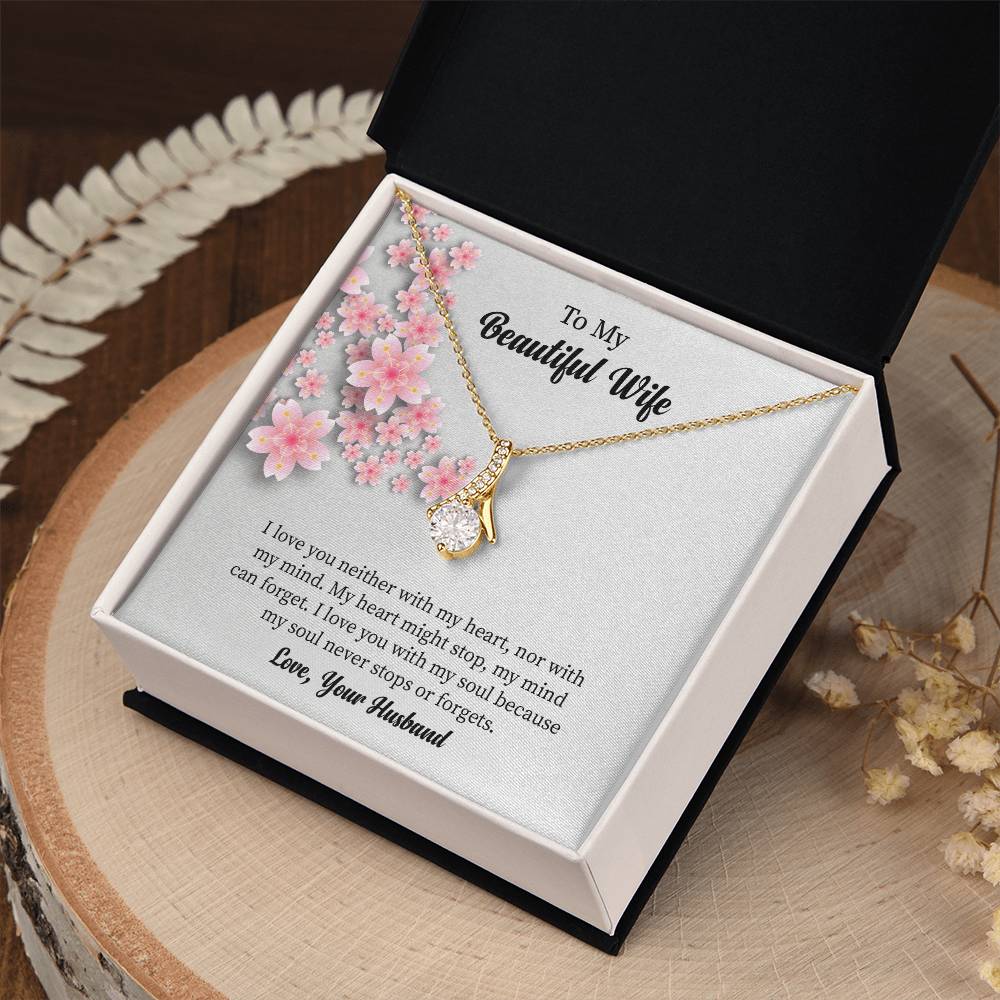 To My Beautiful Wife Alluring Beauty Necklace, Romantic Anniversary Gift for Wife, Wife Birthday Gift, Necklace for Wife