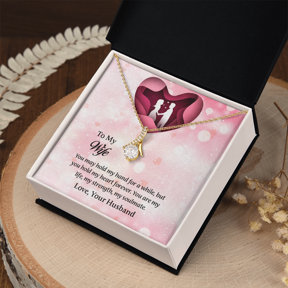 To My Wife Alluring Beauty Necklace, Wife Jewelry, Message Card Jewelry, Anniversary Gift for Wife, Wife Birthday Gift, Necklace for Wife