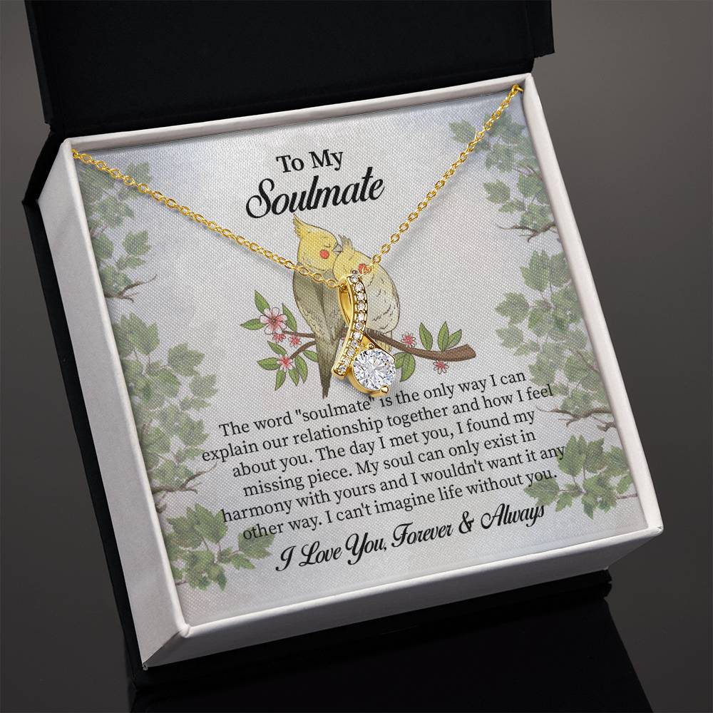 UNIDAZE To My Soulmate Necklace Gift for Wife From Husband Romantic Valentine Jewelry For Wife Anniversary Gift Fiancée Birthday Present Girlfriend ShineOn Fulfillment C30084TG C30084TR PB23-WOOD PT-4363 TNM-1 USER-188348