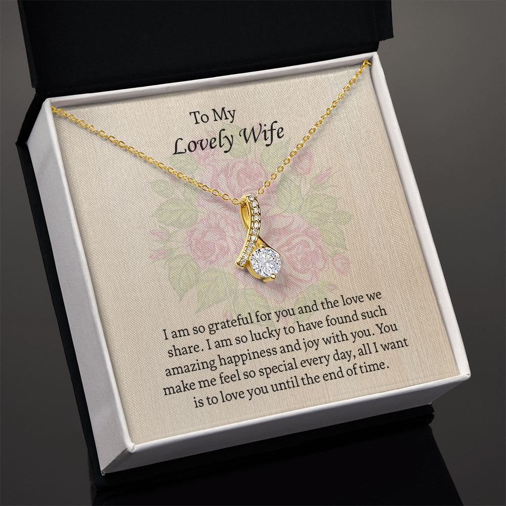 To My Lovely Wife Alluring Beauty necklace, Wife Jewelry, Anniversary Gift for Wife, Wife Birthday Gift, Necklace for Wife