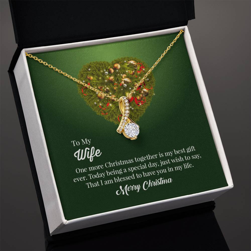 UNIDAZE Merry Christmas To My Wife One More Christmas Together Is My Best Gift Ever Alluring Beauty Necklace ShineOn Fulfillment C30084TG C30084TY PB23-WOOD PT-4363 TNM-1 USER-188348