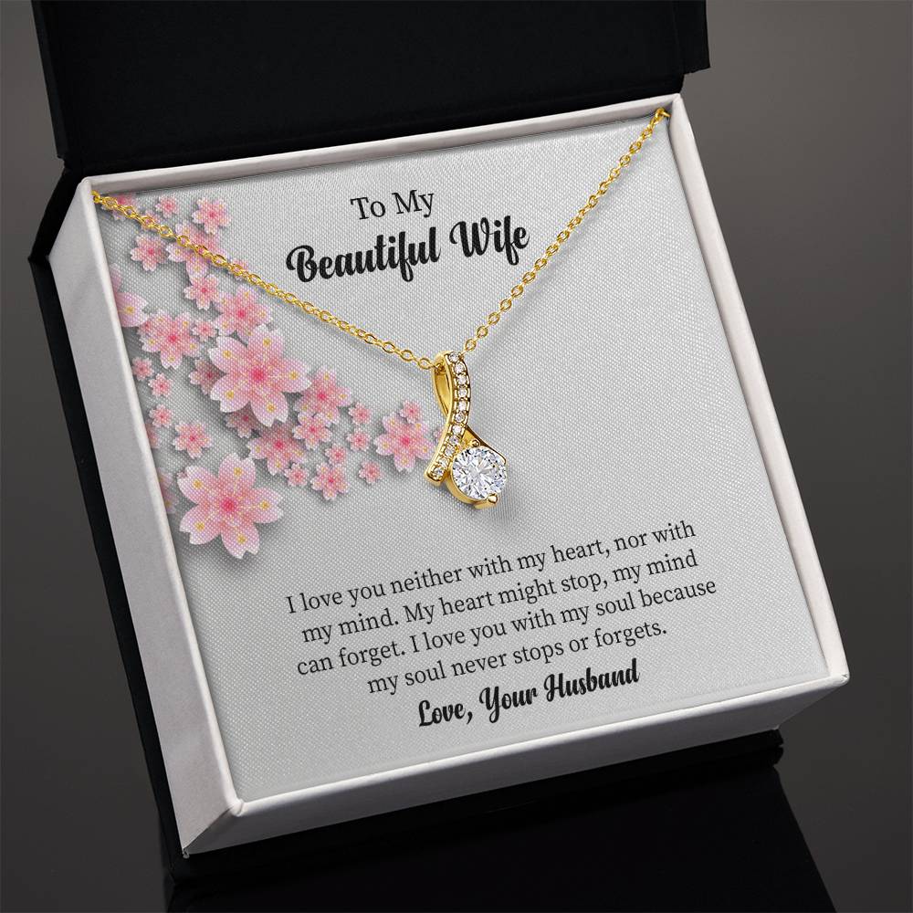 To My Beautiful Wife Alluring Beauty Necklace, Romantic Anniversary Gift for Wife, Wife Birthday Gift, Necklace for Wife