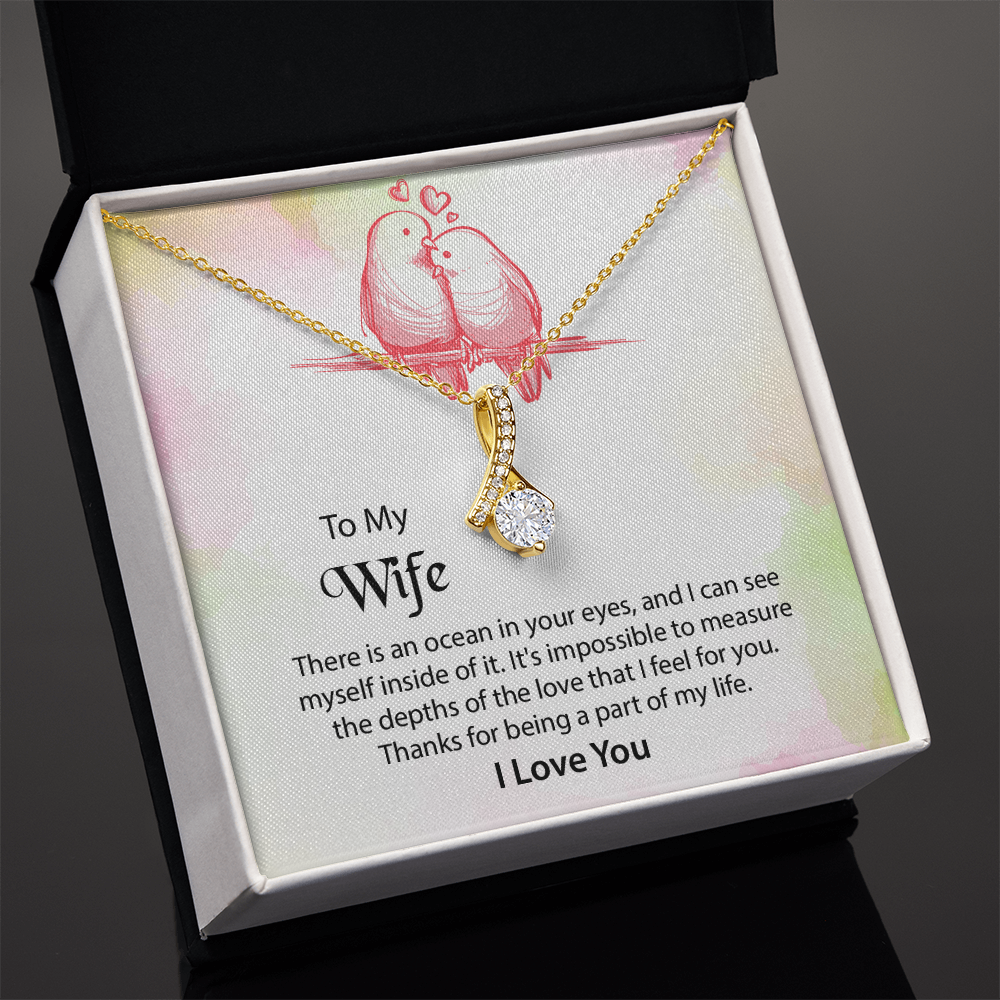 To My Wife Alluring Beauty Necklace, Message Card Jewelry, Anniversary Gift for Wife, Wife Birthday Gift, Mothers Day Gift for Wife