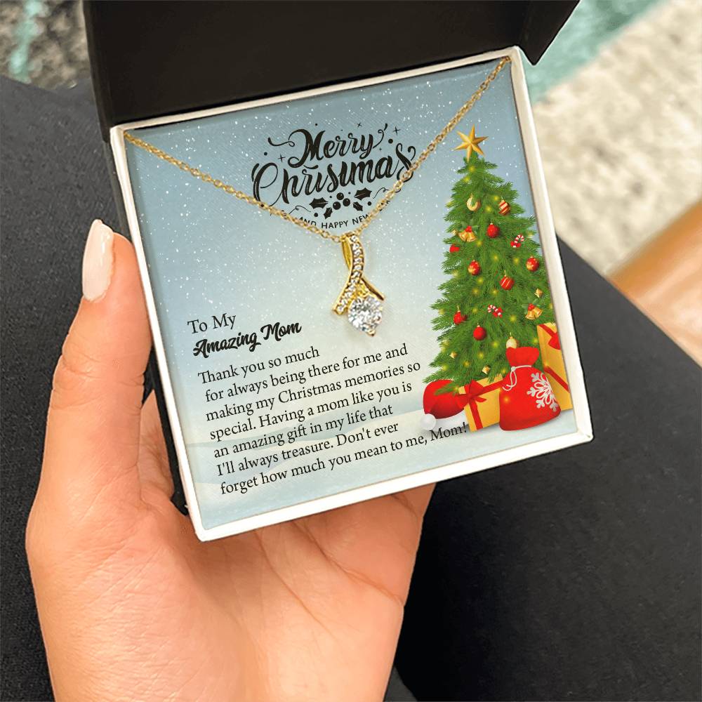 UNIDAZE To My Mom, Christmas Gift For Mom, Gift for Mom, Christmas Gift, Gift for her, Mom Gift, Jewelry Necklace Gift, Necklace with Message Card ShineOn Fulfillment C30084TG C30084TY PB23-WOOD PT-4363 TNM-1 USER-188348