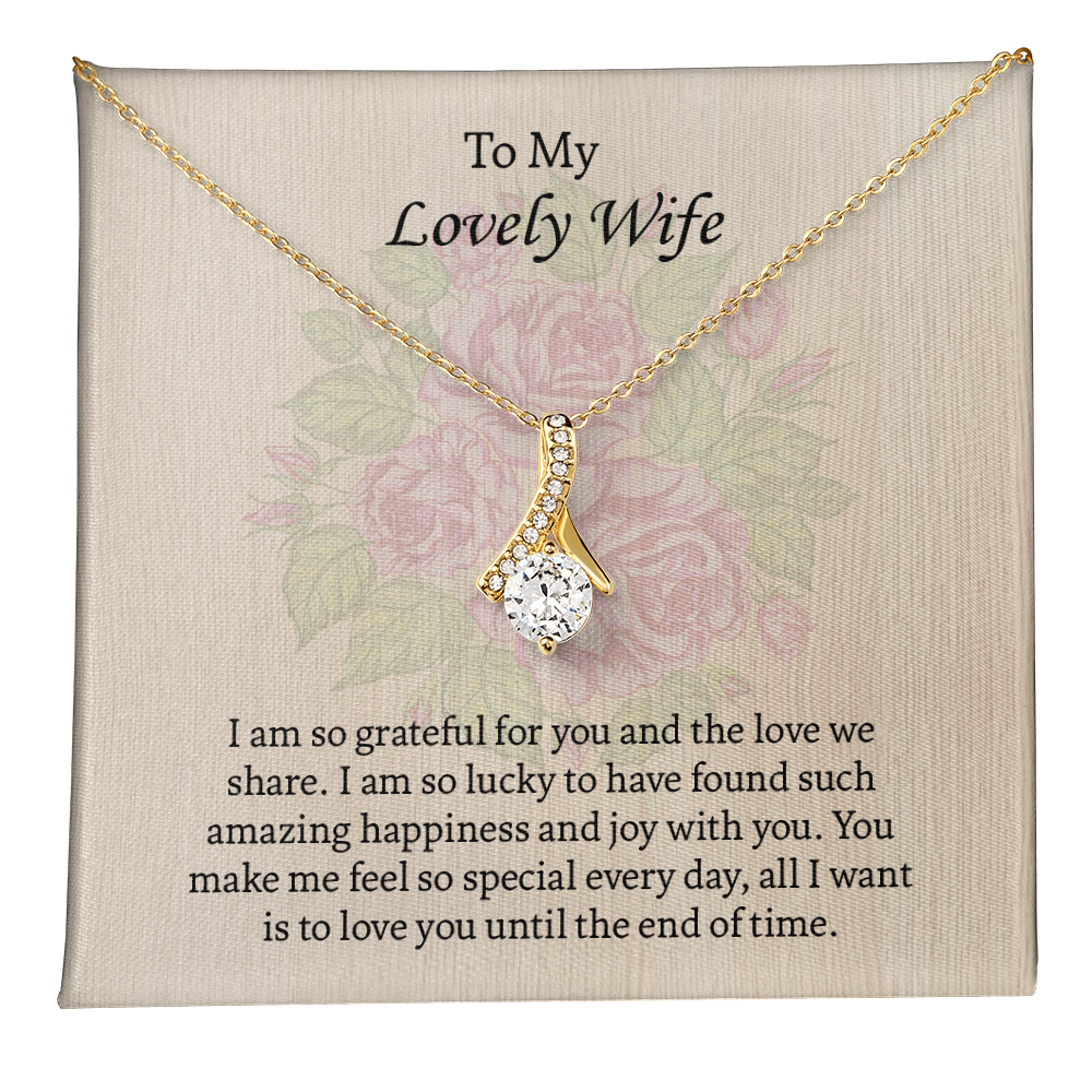 To My Lovely Wife Alluring Beauty necklace, Wife Jewelry, Anniversary Gift for Wife, Wife Birthday Gift, Necklace for Wife