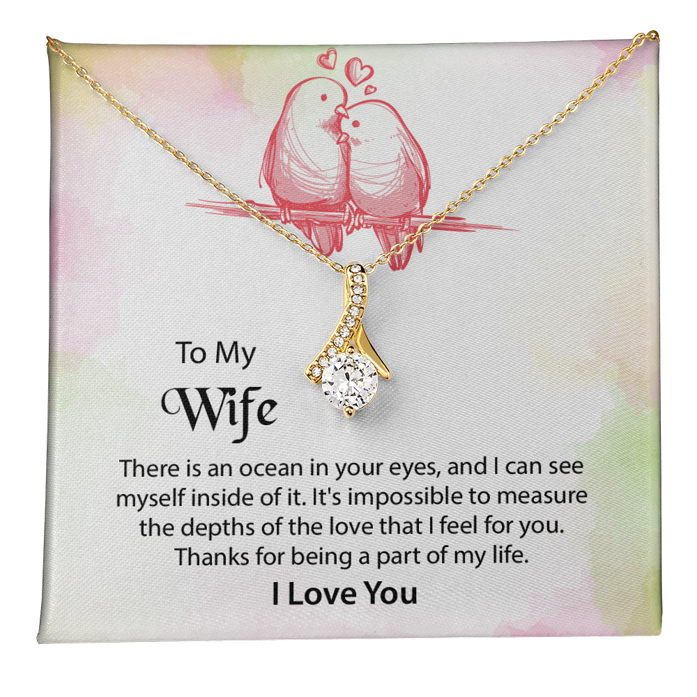 To My Wife Alluring Beauty Necklace, Message Card Jewelry, Anniversary Gift for Wife, Wife Birthday Gift, Mothers Day Gift for Wife