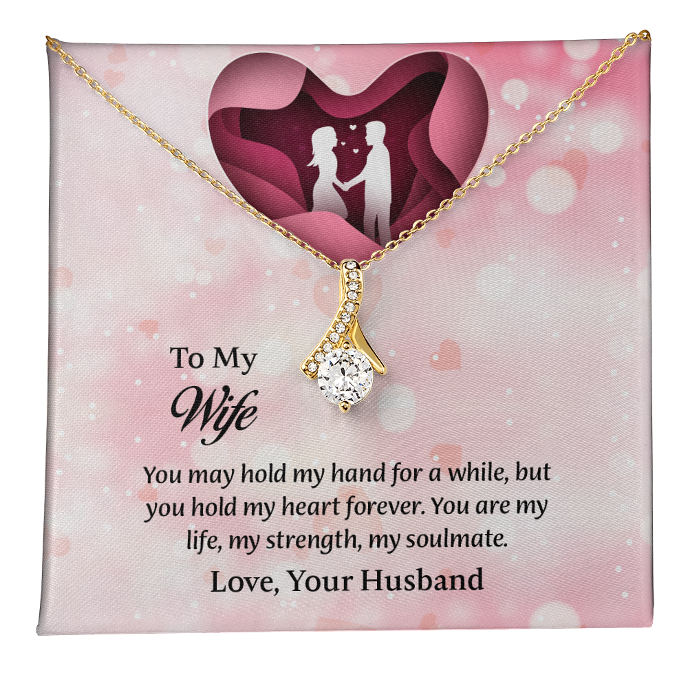 To My Wife Alluring Beauty Necklace, Wife Jewelry, Message Card Jewelry, Anniversary Gift for Wife, Wife Birthday Gift, Necklace for Wife