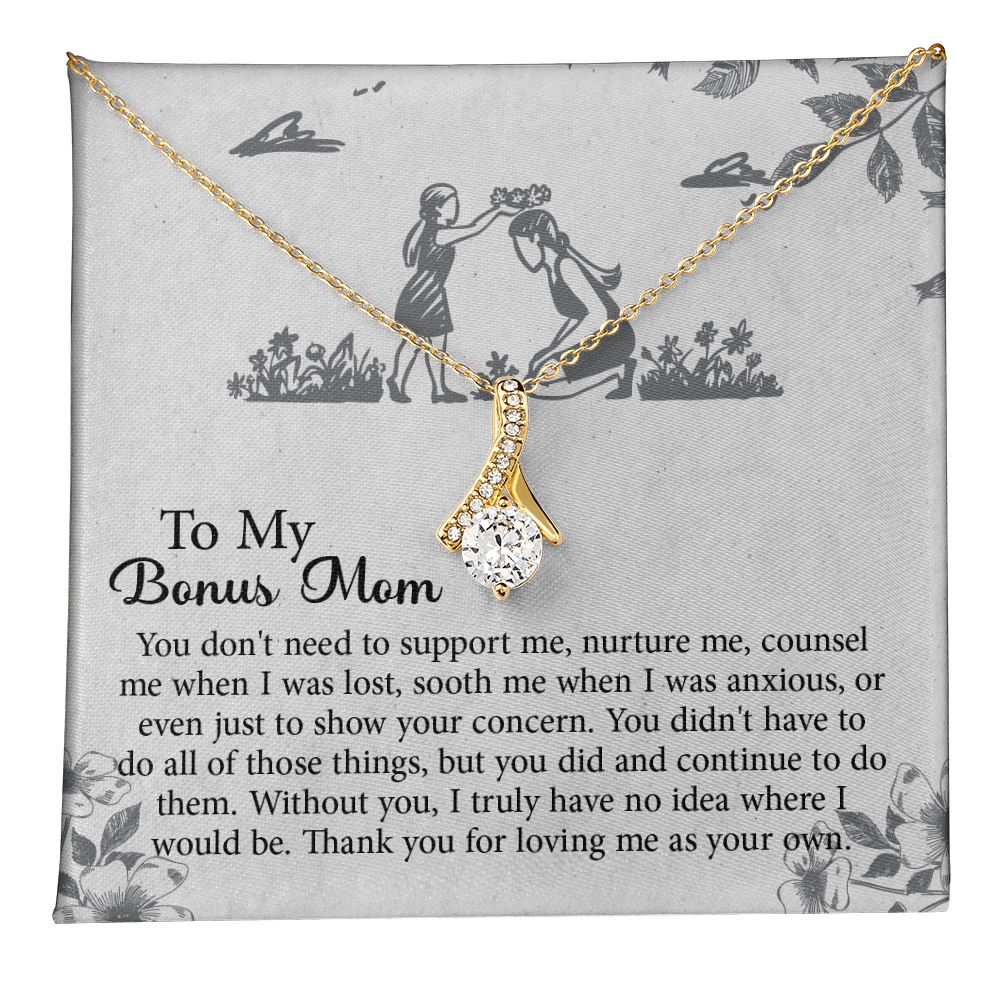 To my Bonus Mom Gift, Meaningful Second Mom Necklace, Mothers Day Necklace For Step Mom, Wedding Second Mom Present