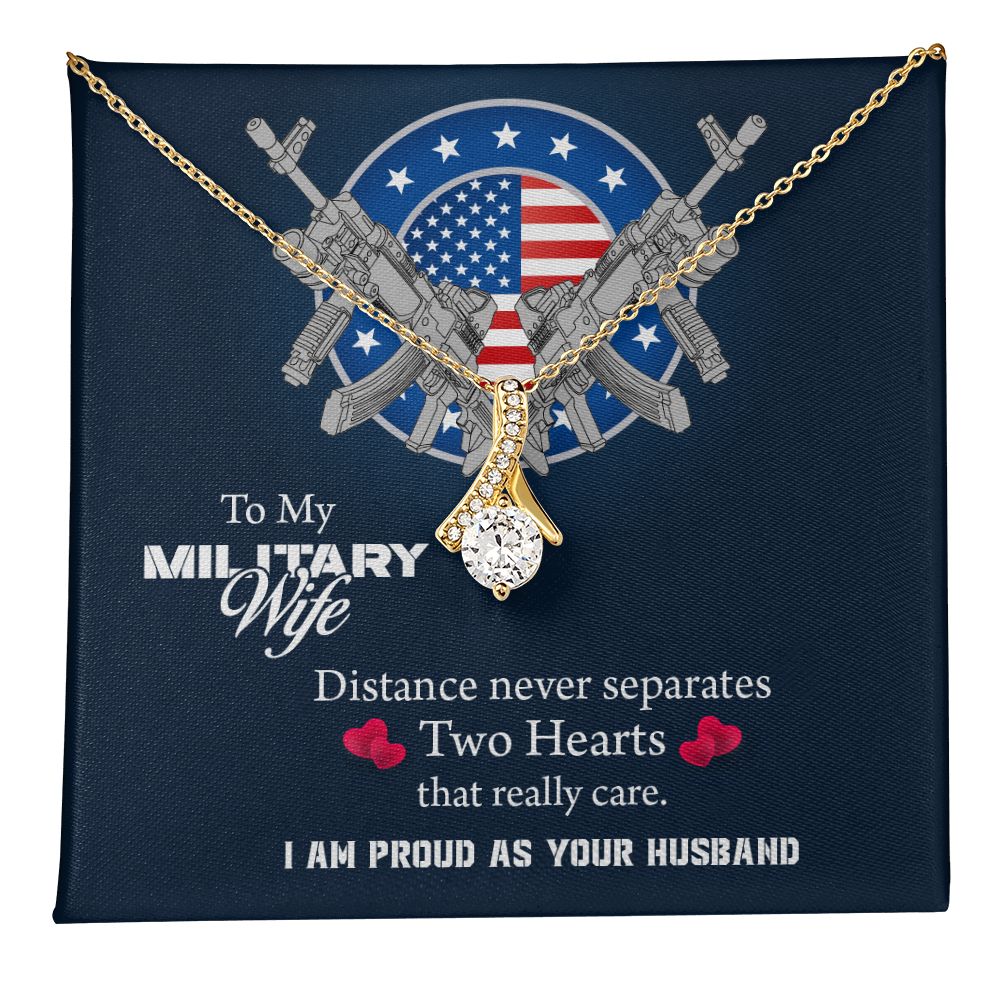 To My Wife Alluring Beauty Necklace, Military Wife Gift, Gift from Soldier, Anniversary Gift for Army Wife