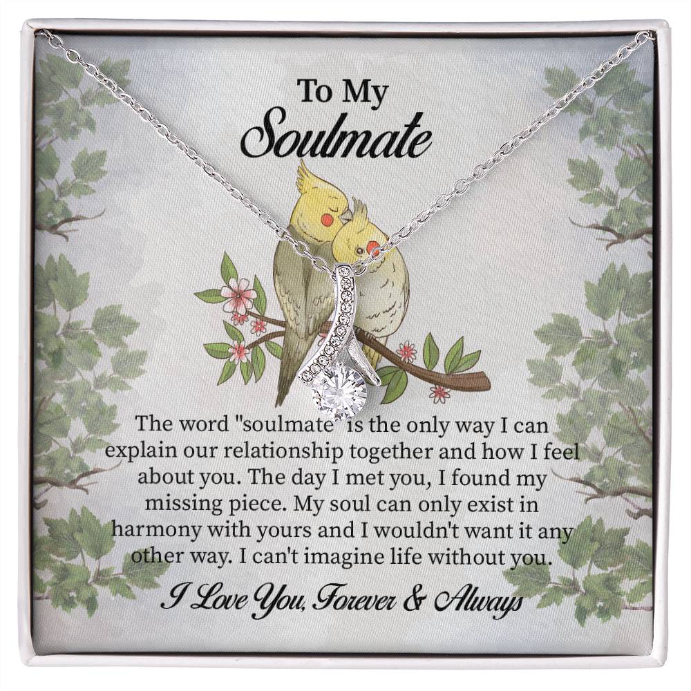 UNIDAZE To My Soulmate Necklace Gift for Wife From Husband Romantic Valentine Jewelry For Wife Anniversary Gift Fiancée Birthday Present Girlfriend ShineOn Fulfillment C30084TG C30084TR PB23-WOOD PT-4363 TNM-1 USER-188348