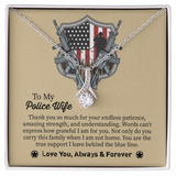 To My Police Wife Alluring Beauty Necklace, Gift for Police Officer Wife, Police Wife Anniversary Present, Husband To Wife Birthday Gifts