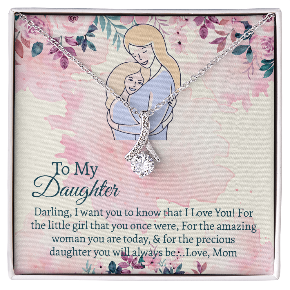 To My Daughter Necklace Gift From Mom, Daughter Mother Necklace, Daughter Gift From Mom With Message Card