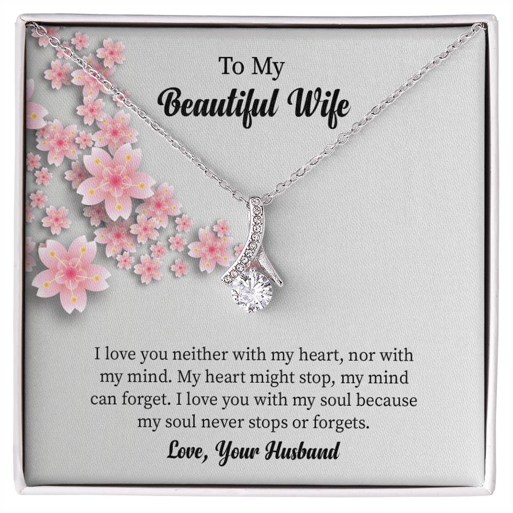 To My Beautiful Wife Alluring Beauty Necklace, Romantic Anniversary Gift for Wife, Wife Birthday Gift, Necklace for Wife