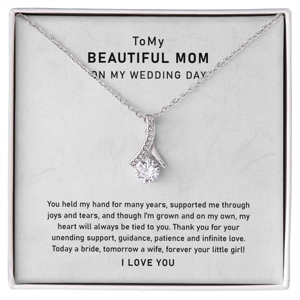 UNIDAZE To My Mom On My Wedding Day, Mother Of Bride Necklace, To My Mom Necklace, Mother Of Bride Gift, Mother Of The Bride Necklace, To My Mom ShineOn Fulfillment C30084TG C30084TY PB23-WOOD PT-4363 TNM-1 USER-188348