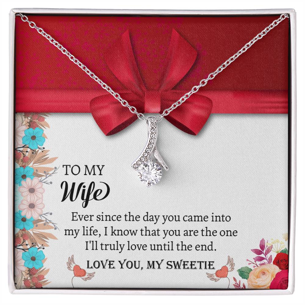 To My Wife Alluring Beauty necklace, Necklace Gift for Wife, Anniversary Gift for Wife, Wife Birthday Gift