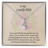 To My Lovely Wife Alluring Beauty necklace, Wife Jewelry, Anniversary Gift for Wife, Wife Birthday Gift, Necklace for Wife