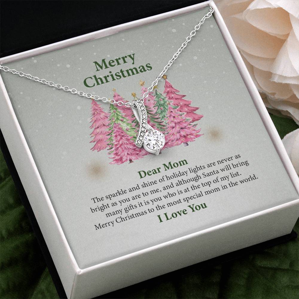 UNIDAZE Christmas Gift Necklace For Mom, Gift For Mom, Merry Christmas Mom Necklace, Mother Christmas Necklace With Message Card, Mom Gift ShineOn Fulfillment C30084TG C30084TR PB23-WOOD PT-4363 TNM-1 USER-188348