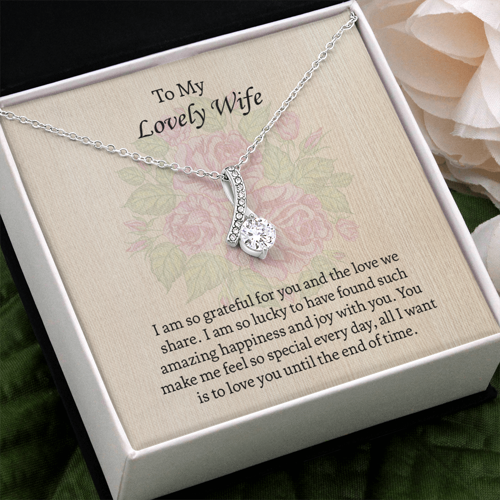 To My Lovely Wife Alluring Beauty necklace, Wife Jewelry, Anniversary Gift for Wife, Wife Birthday Gift, Necklace for Wife