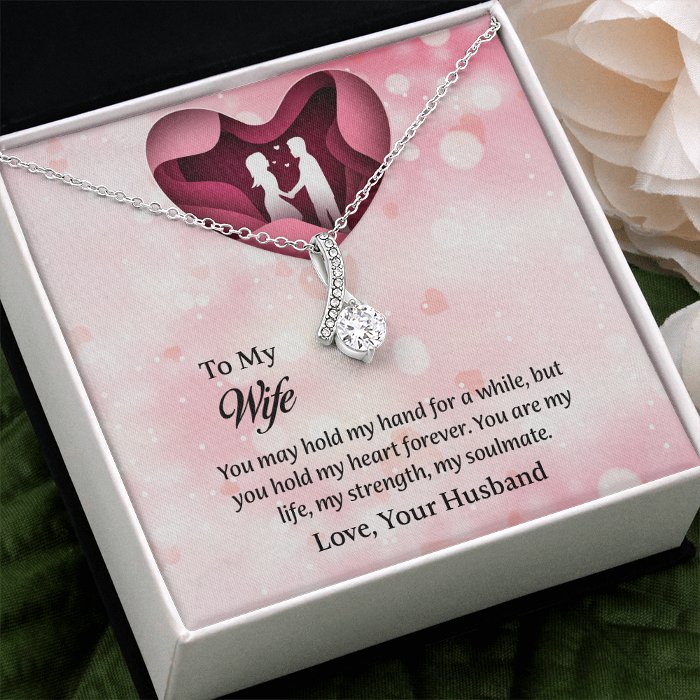 To My Wife Alluring Beauty Necklace, Wife Jewelry, Message Card Jewelry, Anniversary Gift for Wife, Wife Birthday Gift, Necklace for Wife