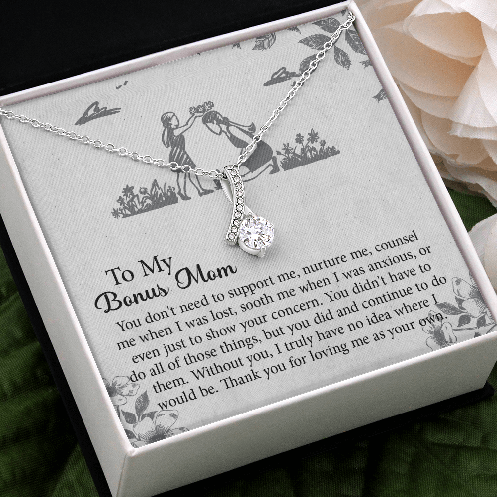 To my Bonus Mom Gift, Meaningful Second Mom Necklace, Mothers Day Necklace For Step Mom, Wedding Second Mom Present