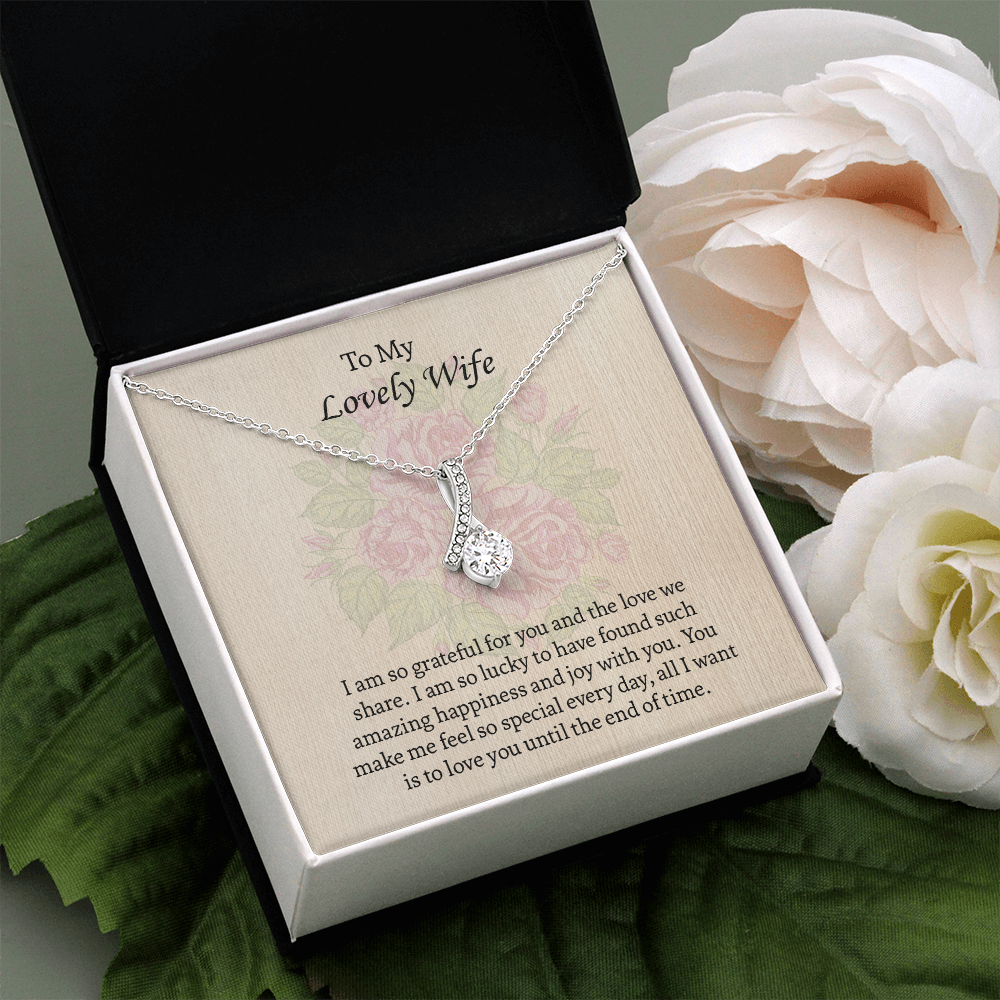 To My Lovely Wife Alluring Beauty necklace, Wife Jewelry, Anniversary Gift for Wife, Wife Birthday Gift, Necklace for Wife