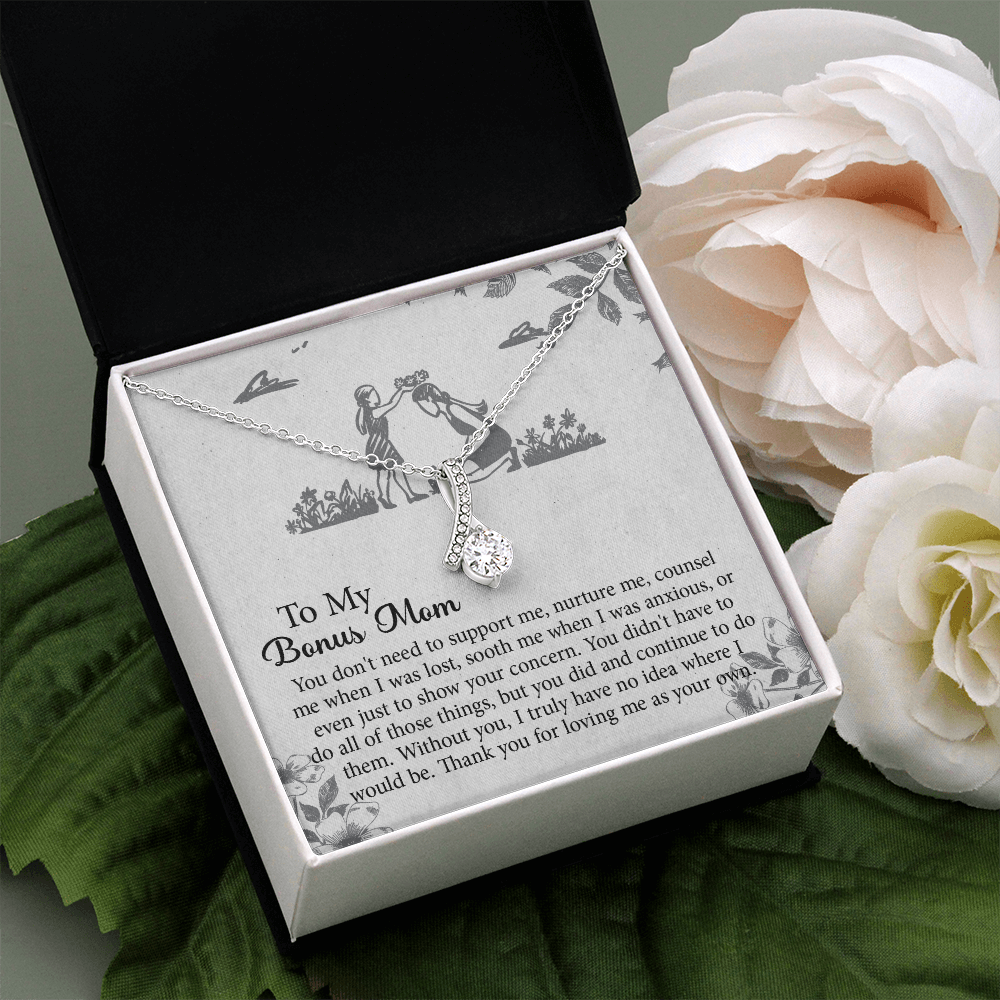 To my Bonus Mom Gift, Meaningful Second Mom Necklace, Mothers Day Necklace For Step Mom, Wedding Second Mom Present
