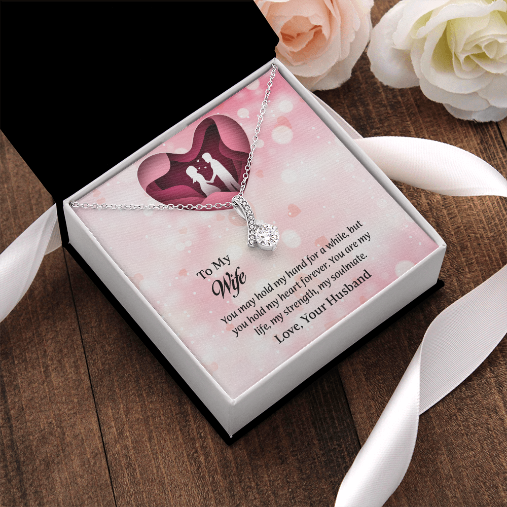 To My Wife Alluring Beauty Necklace, Wife Jewelry, Message Card Jewelry, Anniversary Gift for Wife, Wife Birthday Gift, Necklace for Wife