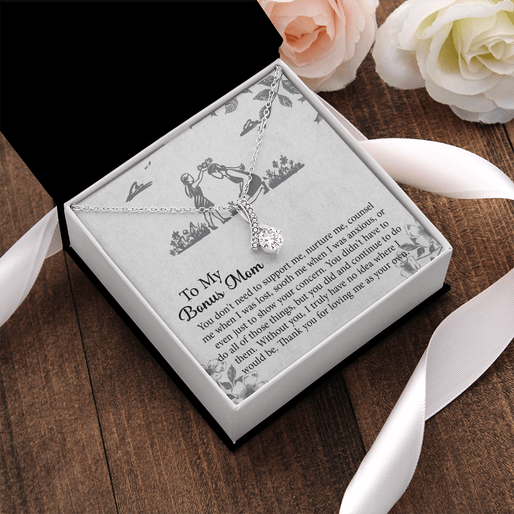 To my Bonus Mom Gift, Meaningful Second Mom Necklace, Mothers Day Necklace For Step Mom, Wedding Second Mom Present