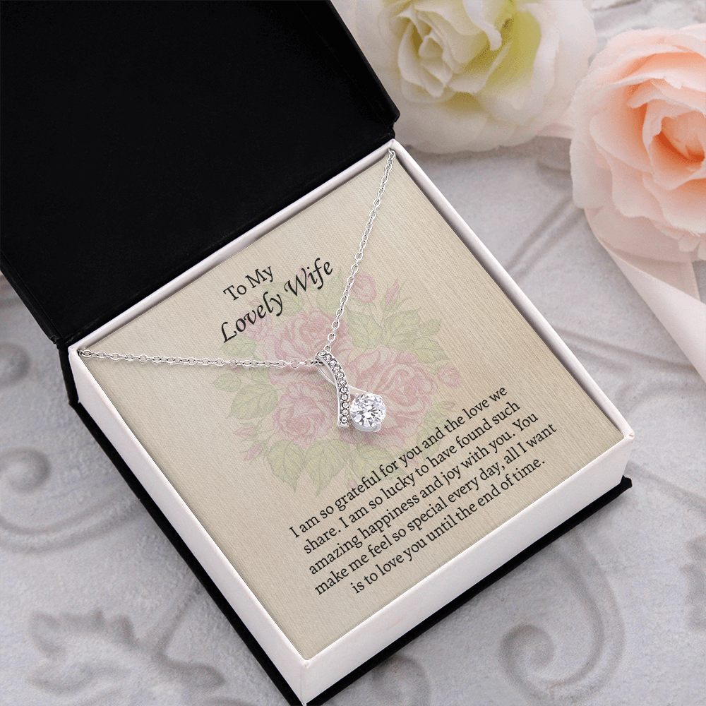 To My Lovely Wife Alluring Beauty necklace, Wife Jewelry, Anniversary Gift for Wife, Wife Birthday Gift, Necklace for Wife