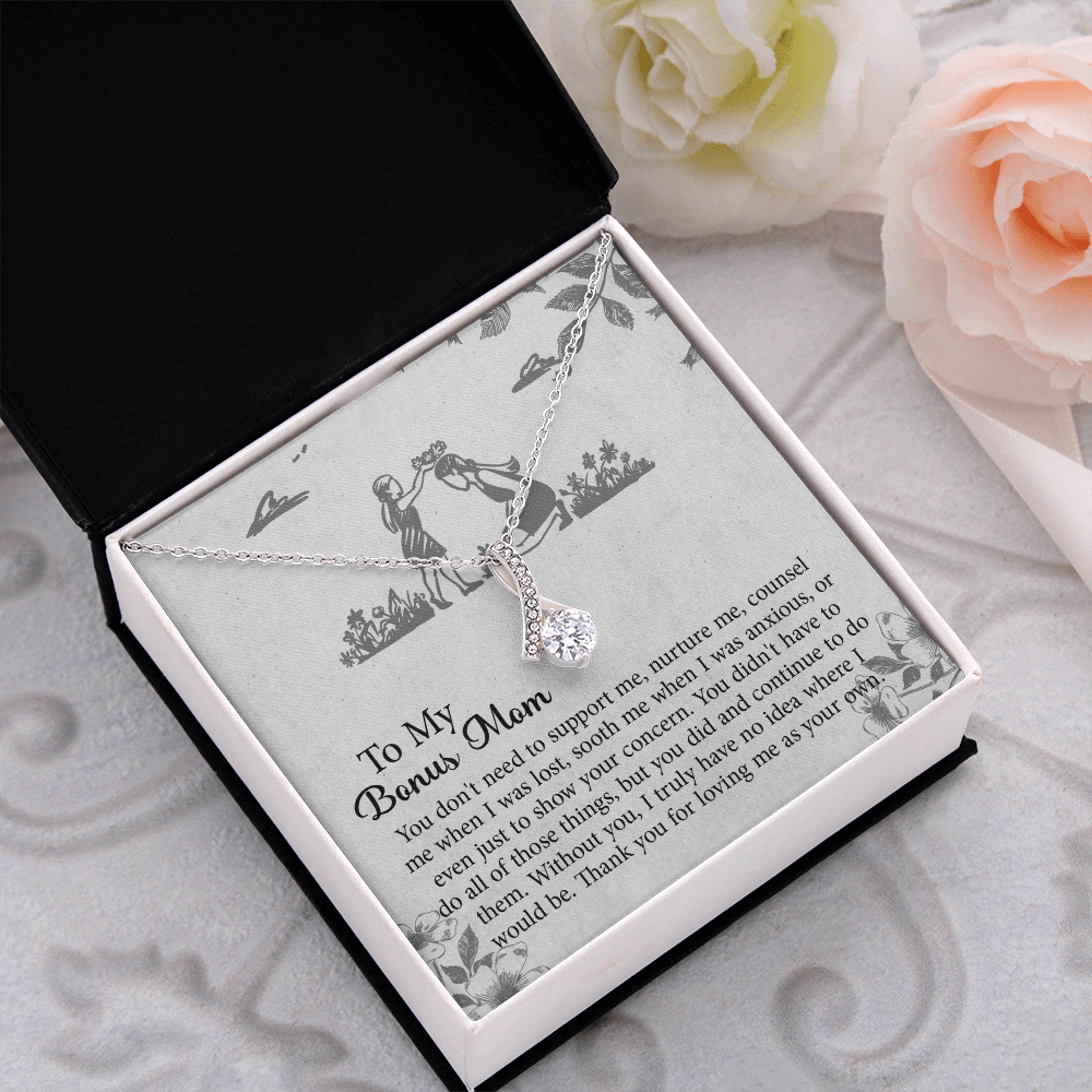 To my Bonus Mom Gift, Meaningful Second Mom Necklace, Mothers Day Necklace For Step Mom, Wedding Second Mom Present