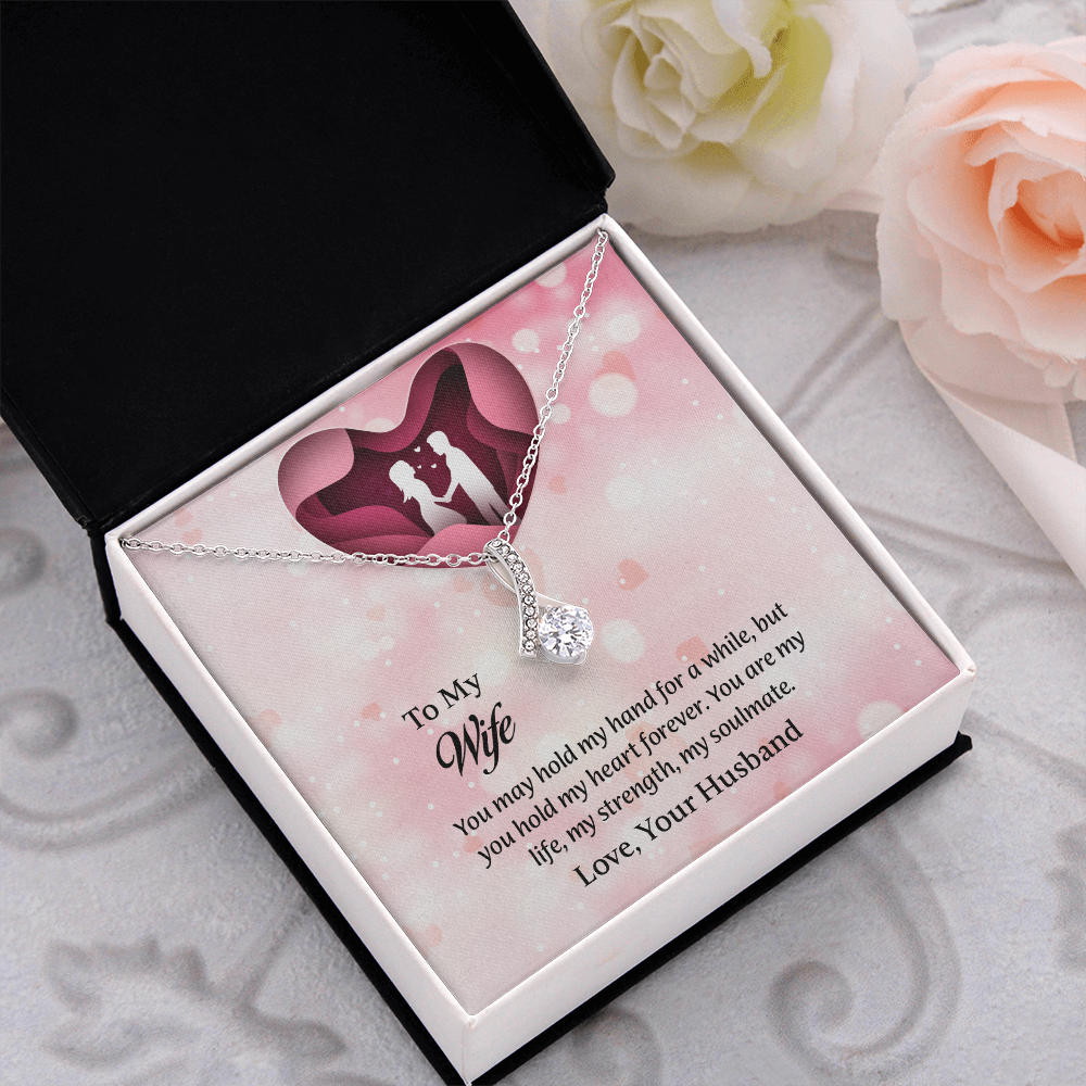 To My Wife Alluring Beauty Necklace, Wife Jewelry, Message Card Jewelry, Anniversary Gift for Wife, Wife Birthday Gift, Necklace for Wife