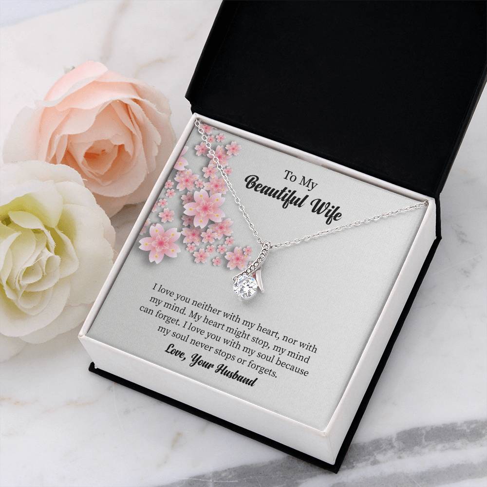 To My Beautiful Wife Alluring Beauty Necklace, Romantic Anniversary Gift for Wife, Wife Birthday Gift, Necklace for Wife