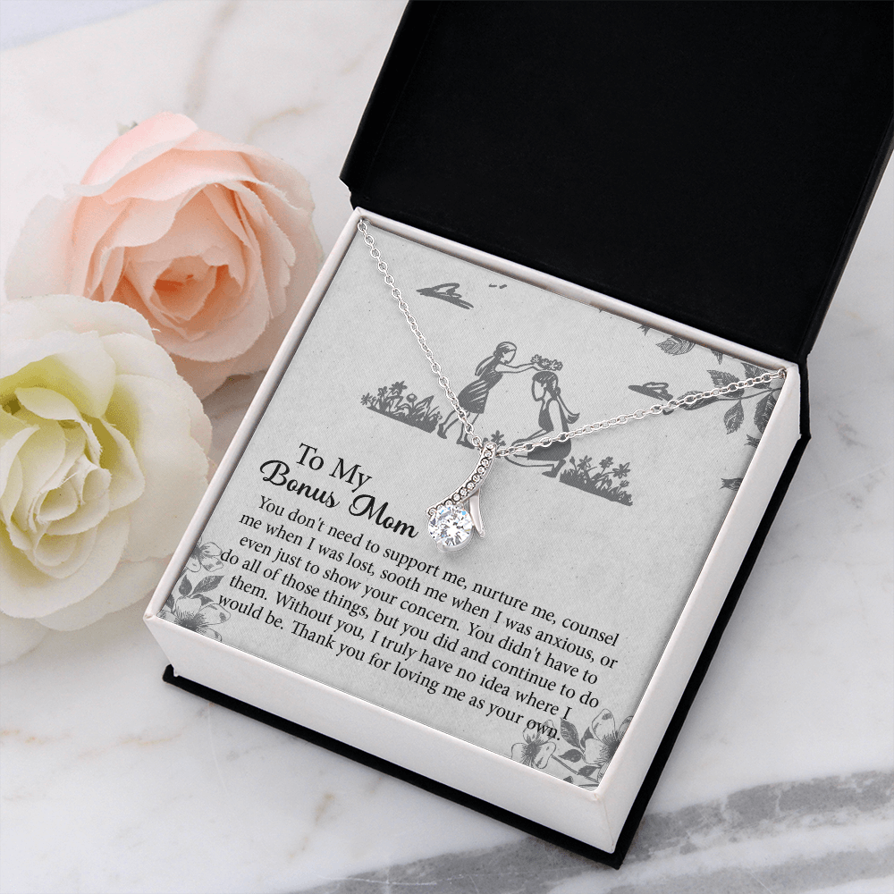 To my Bonus Mom Gift, Meaningful Second Mom Necklace, Mothers Day Necklace For Step Mom, Wedding Second Mom Present