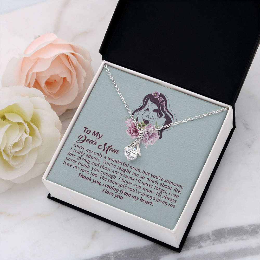 Dear Mom Alluring Beauty Necklace, Thoughtful Present from Son, Mom Necklace From daughter, Mothers Day Gift for Mom