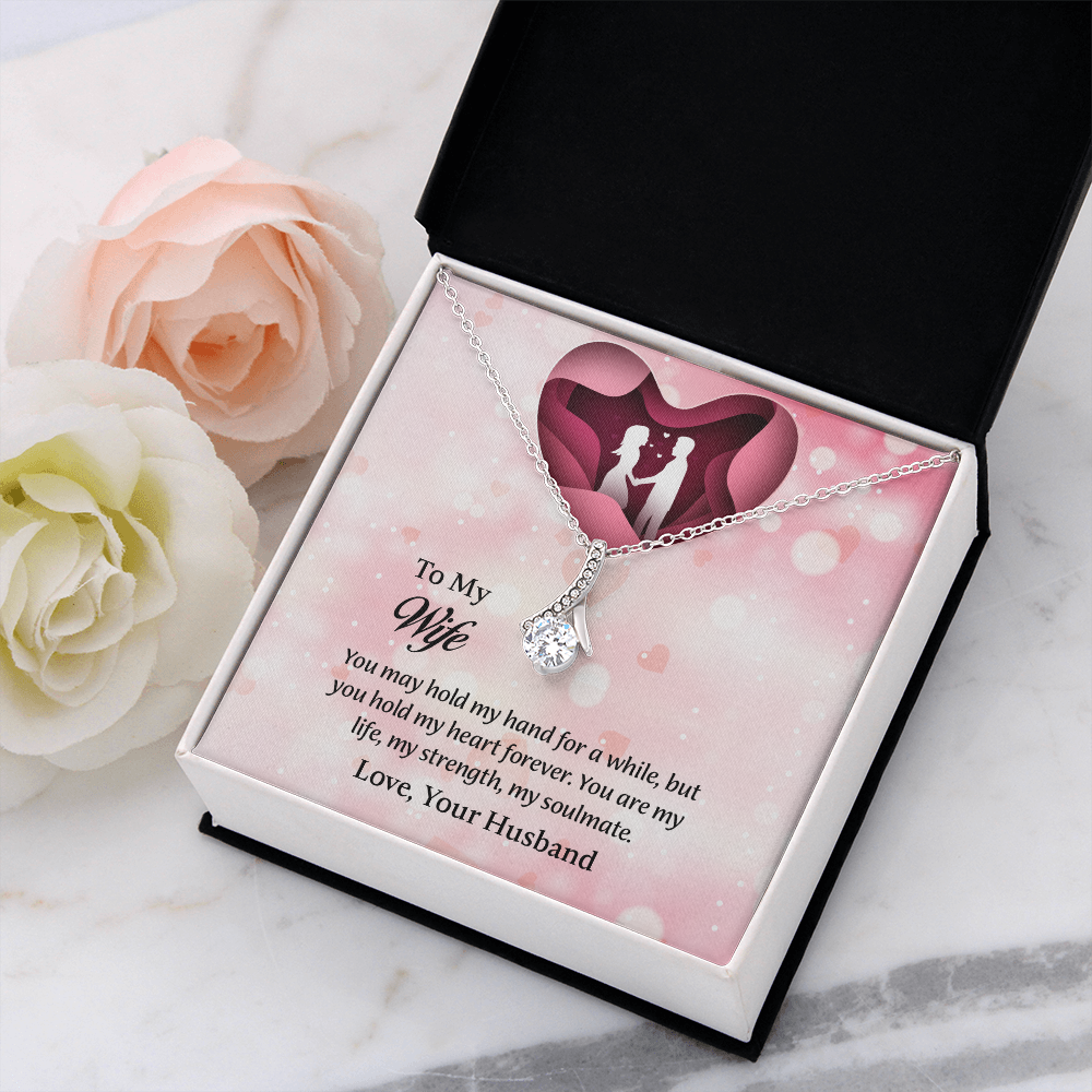 To My Wife Alluring Beauty Necklace, Wife Jewelry, Message Card Jewelry, Anniversary Gift for Wife, Wife Birthday Gift, Necklace for Wife