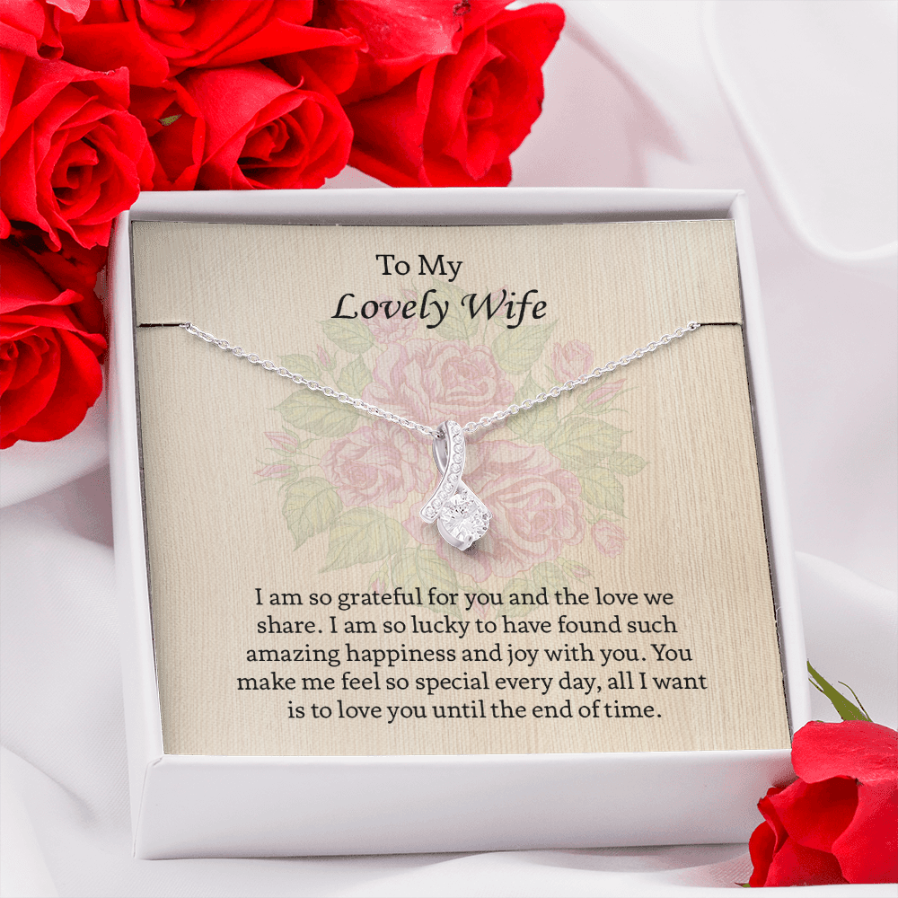 To My Lovely Wife Alluring Beauty necklace, Wife Jewelry, Anniversary Gift for Wife, Wife Birthday Gift, Necklace for Wife