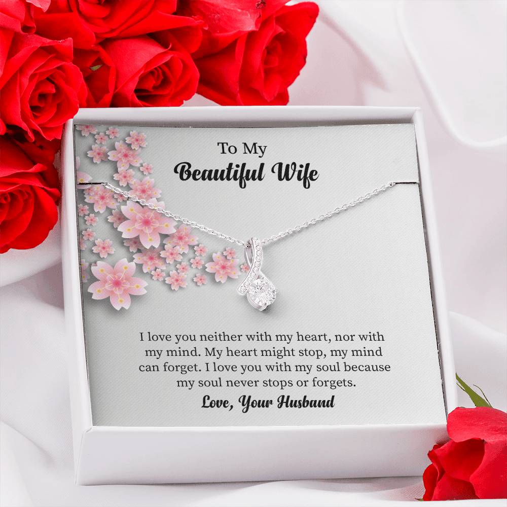 To My Beautiful Wife Alluring Beauty Necklace, Romantic Anniversary Gift for Wife, Wife Birthday Gift, Necklace for Wife