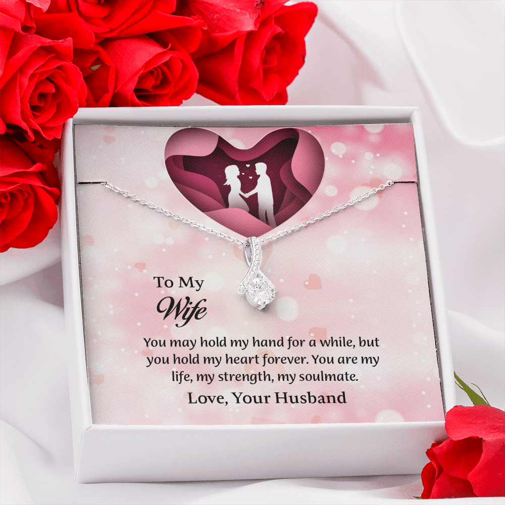 To My Wife Alluring Beauty Necklace, Wife Jewelry, Message Card Jewelry, Anniversary Gift for Wife, Wife Birthday Gift, Necklace for Wife