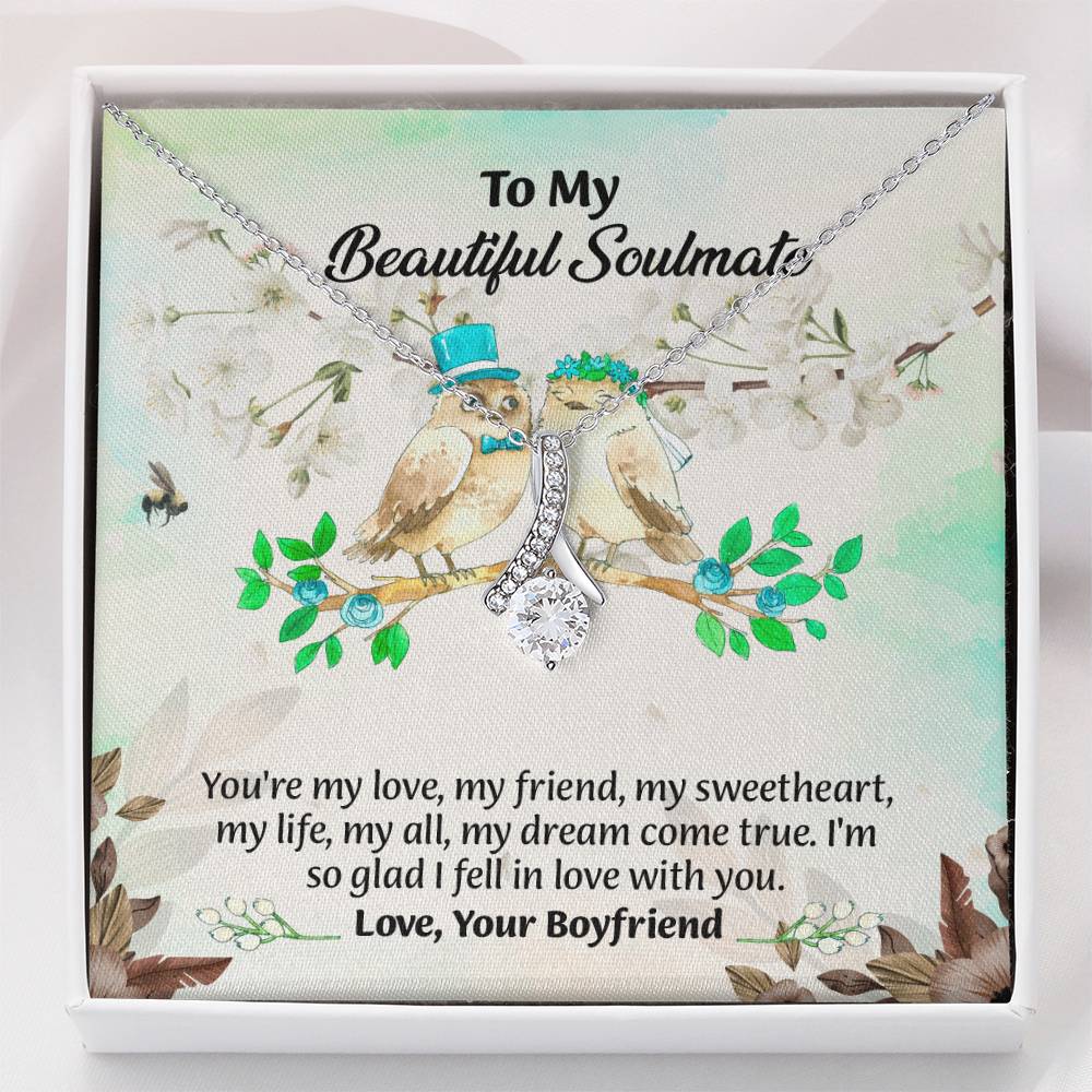 UNIDAZE To My Beautiful Soulmate Necklace, Birthday Gifts for Girlfriend, Necklace for Wife, Gift for Future Wife's Birthday ShineOn Fulfillment C30084TG C30084TR PB23-WOOD PT-4363 TNM-1 USER-188348