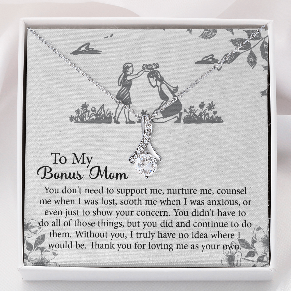 To my Bonus Mom Gift, Meaningful Second Mom Necklace, Mothers Day Necklace For Step Mom, Wedding Second Mom Present