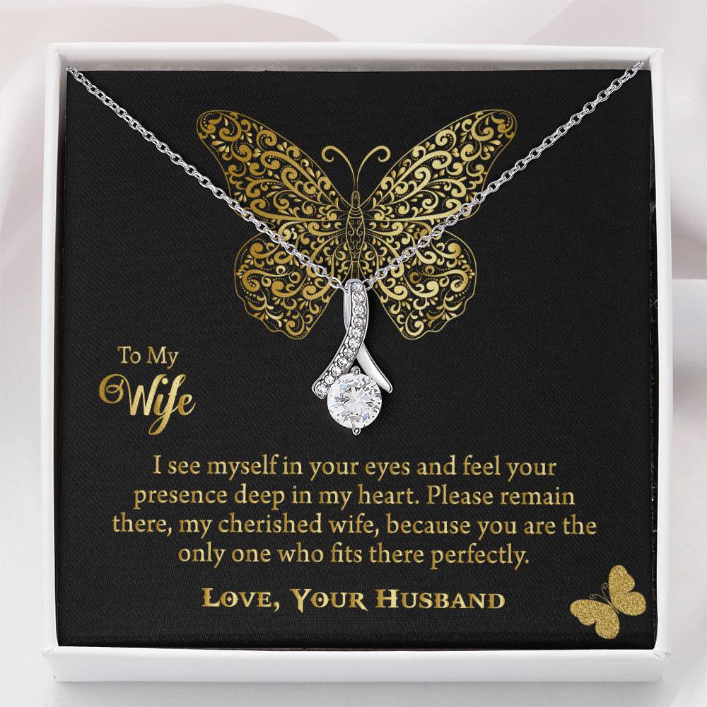 To My Beautiful Wife Alluring Beauty Necklace, Romantic Anniversary Gift for Wife, Wife Birthday Gift, Necklace for Wife