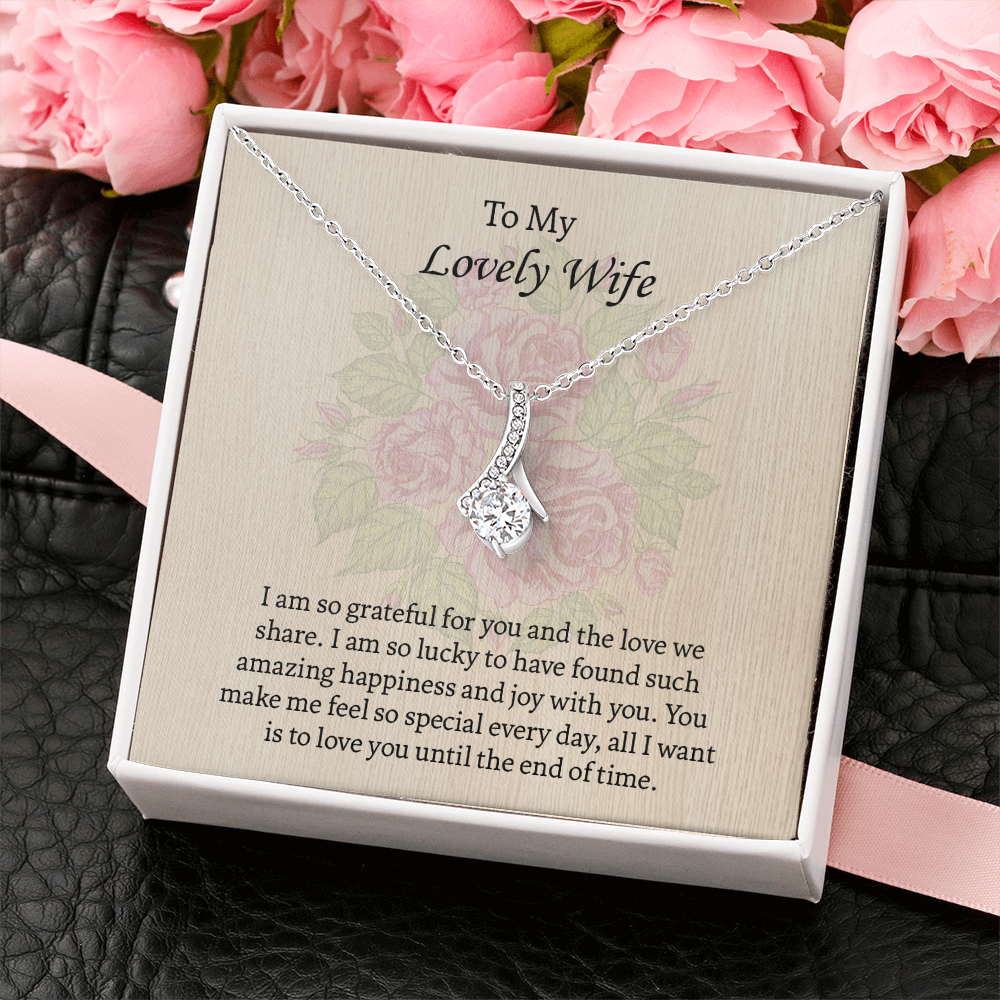 To My Lovely Wife Alluring Beauty necklace, Wife Jewelry, Anniversary Gift for Wife, Wife Birthday Gift, Necklace for Wife