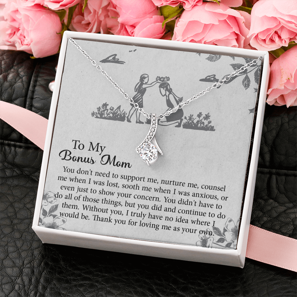 To my Bonus Mom Gift, Meaningful Second Mom Necklace, Mothers Day Necklace For Step Mom, Wedding Second Mom Present