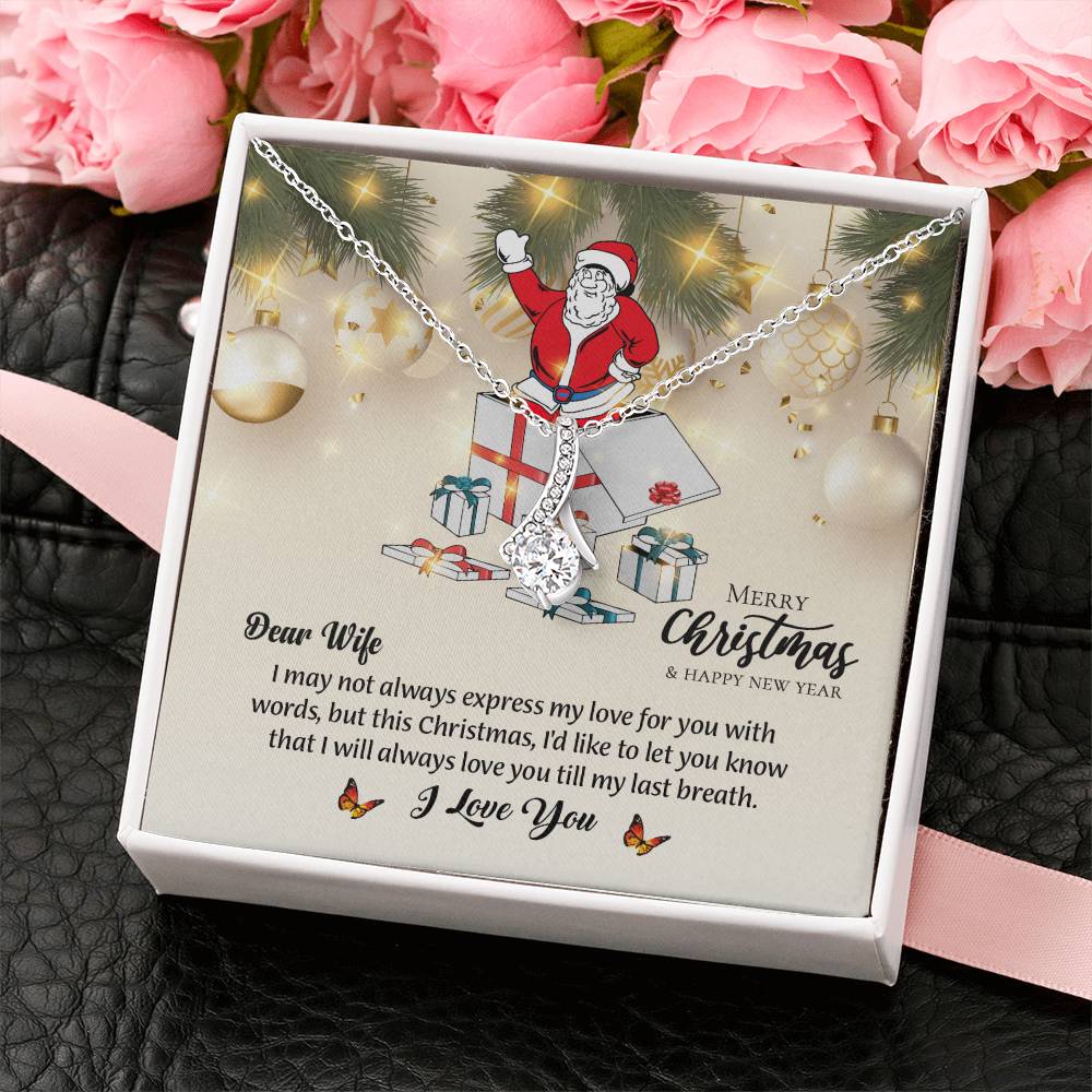 To My Wife Necklace, Christmas New Year Gift For Wife, Sentimental Gift From Husband, Meaningful Gift For Her, Romantic Jewelry For Wife, Love Message Card For Special Occasions