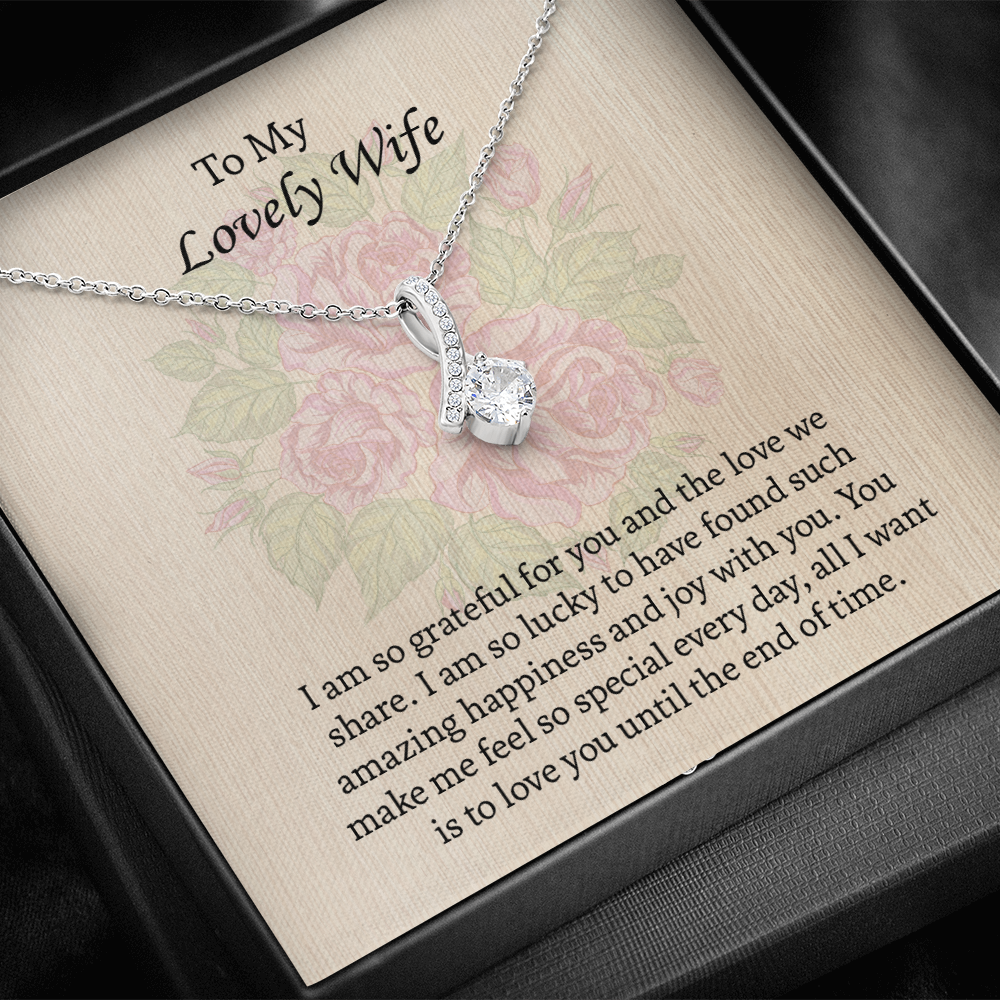 To My Lovely Wife Alluring Beauty necklace, Wife Jewelry, Anniversary Gift for Wife, Wife Birthday Gift, Necklace for Wife