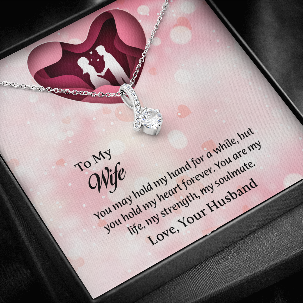 To My Wife Alluring Beauty Necklace, Wife Jewelry, Message Card Jewelry, Anniversary Gift for Wife, Wife Birthday Gift, Necklace for Wife