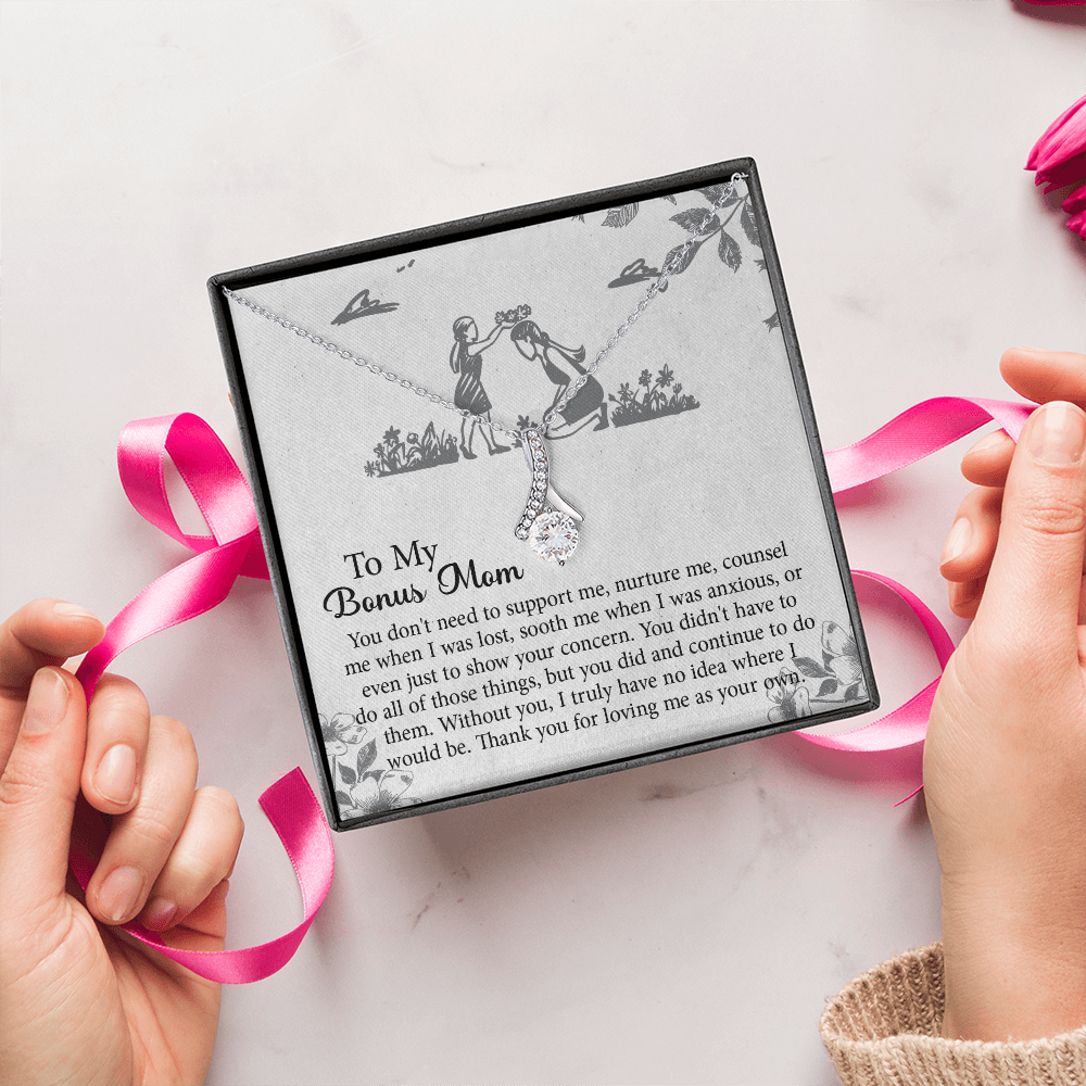 To my Bonus Mom Gift, Meaningful Second Mom Necklace, Mothers Day Necklace For Step Mom, Wedding Second Mom Present